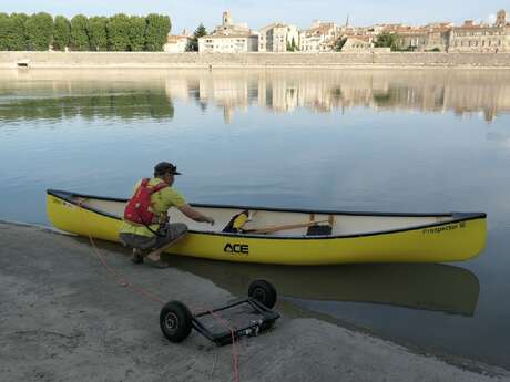 Excursion sur le Rhône en canoë avec Robinson