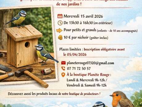 Atelier Nature : Fabrication de nichoirs à oiseaux