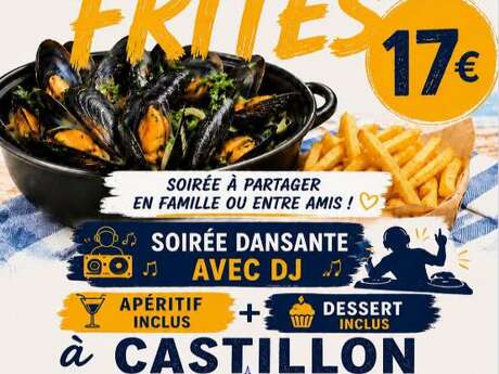 Abend mit Muscheln und Pommes frites in Castillon