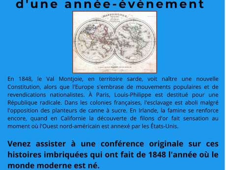 Les lundis de l'histoire "1848, histoires mondiales d'une année événement" au Centre Culturel de la Gorge