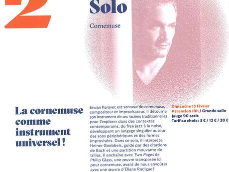Les spectacles vivants au Milieu : Concert Erwan Keravec Solo Cornemuse