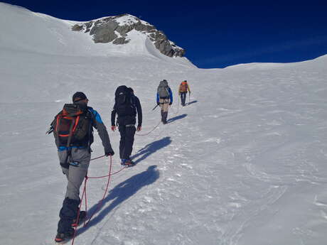 High mountain: glacier hiking