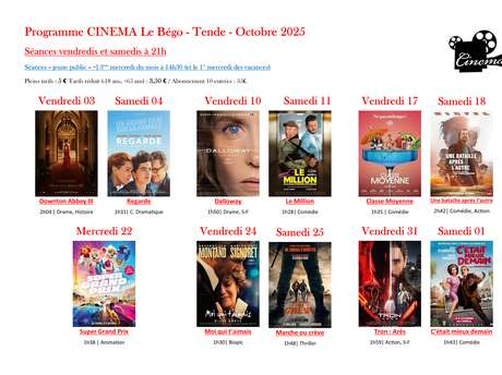 Filmvorführungen in Tende
