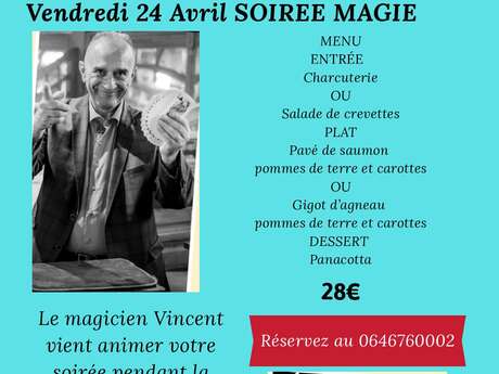 Soirée magie au restaurant Terre et mer !