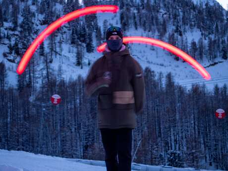 A fiery moment on the luge