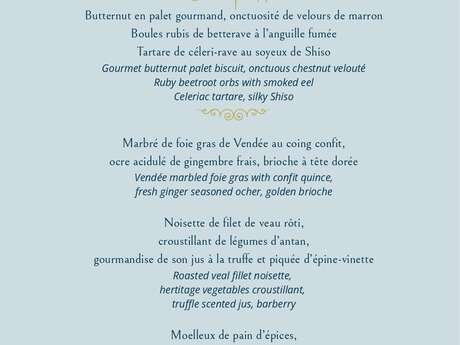 Menu jour de l'an 2026 - La Table de La Réserve - Beaulieu-sur-Mer