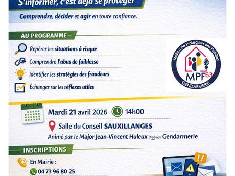 Atelier Prévention des arnaques et abus de faiblesse