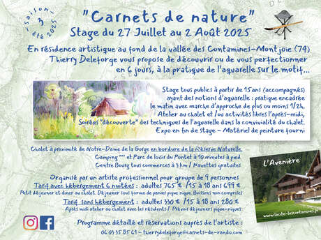 Carnets de nature : stage d'aquarelle dans la vallée des Contamines-Montjoie