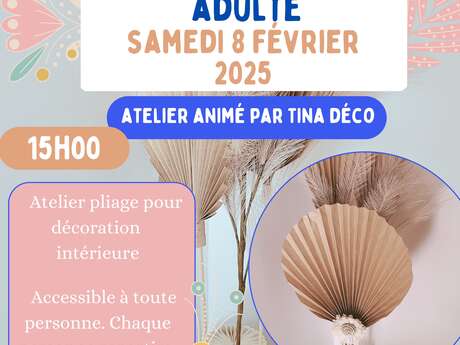 Atelier loisir créatif adulte autour du pliage