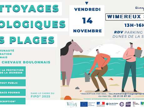Nettoyage écologique des plages avec les chevaux boulonnais