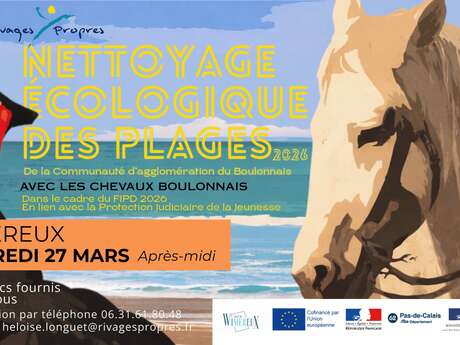 Nettoyage écologique des plages avec les chevaux boulonnais