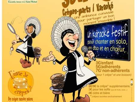 Soirée crêpes - party / karaoké, organisé par l'association de sauvegarde de l'église Saint Michel