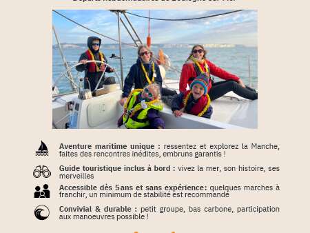 Promenade en Mer - 2 heures de liberté à la voile ! Vivez la Manche autrement ! (Tour en Catamaran)