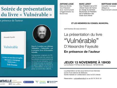 Soirée de présentation du livre "Vulnérable" par Alexandre Fayeulle Soirée de présentation du livre "Vulnérable" par Alexandre Fayeulle