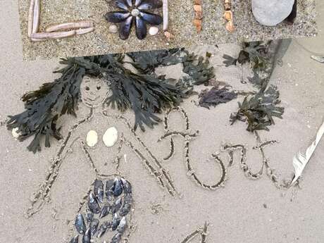 Patchwork : Land Art à la plage et goûter