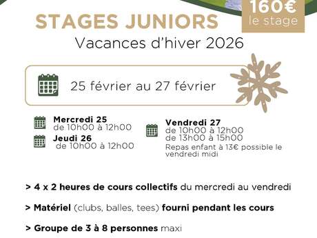 Stages de Golf -  Juniors - 2026