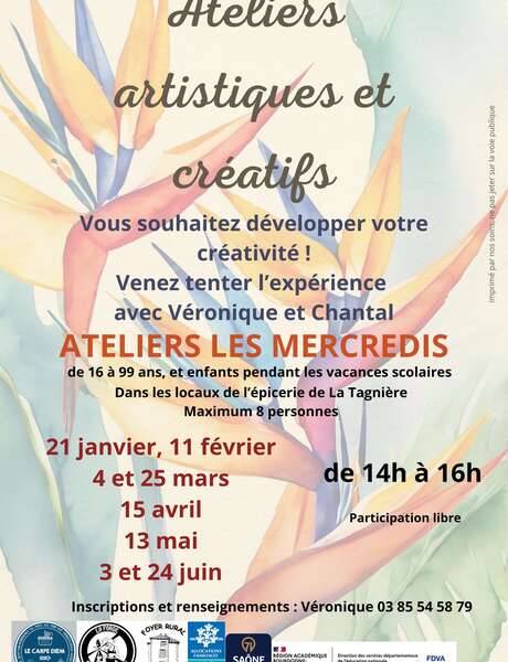 Ateliers artistiques et créatifs