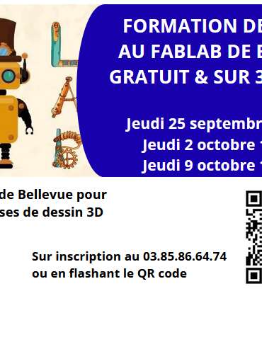 Formation au dessin 3D sur 3 séances au Fablab de Bellevue