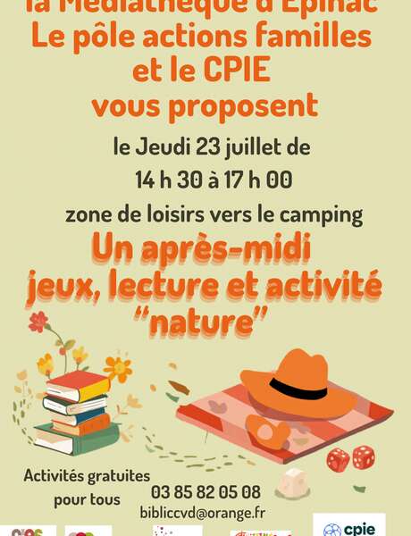 Après-midi jeux lecture et animations nature