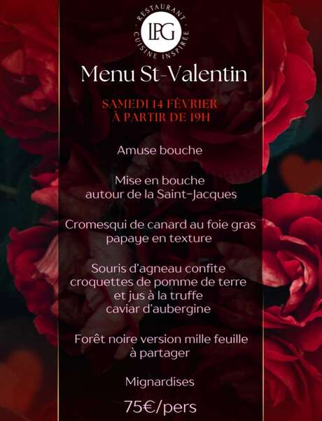 Menu de Saint-Valentin (Restaurant LPG)