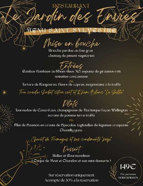 Menu de la Saint-Sylvestre (Le Jardin des Envies) Menu de la Saint-Sylvestre (Le Jardin des Envies)
