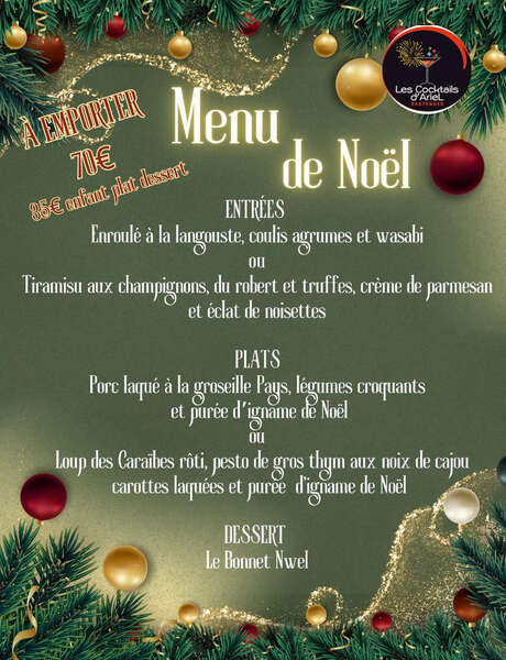 Menu de Noël à emporter (Les Cocktails d'Ariel)