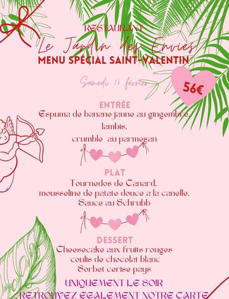 Menu de la Saint-Valentin (Le Jardin des Envies)