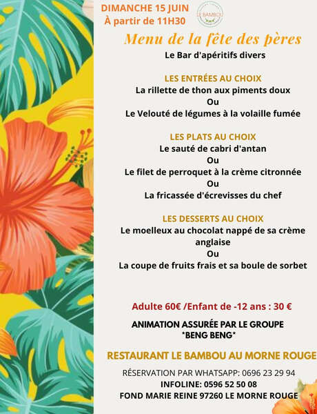 Menu Fête des pères (Le Bambou)