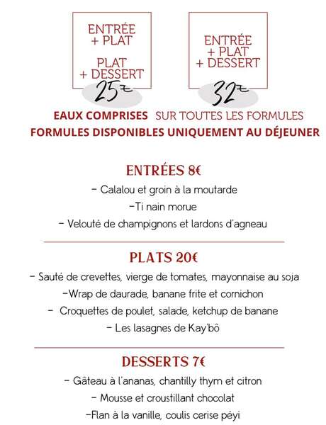 Menu de la semaine (Kay'Bô)
