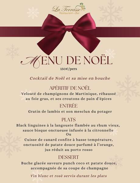 Menu de Noël (Hôtel Diamant les Bains ****)