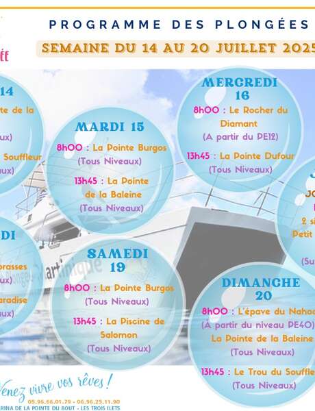 Programme des Plongées (Espace Plongée)