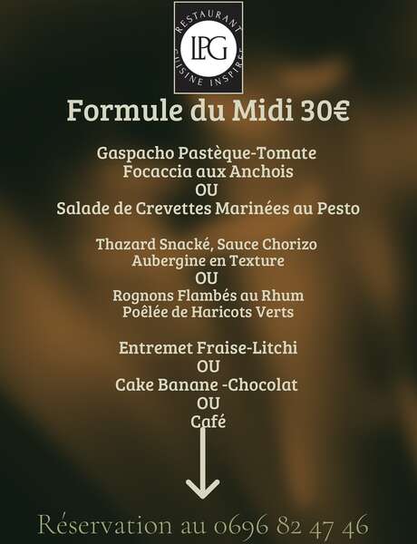 Menu de la semaine (Restaurant LPG) Menu de la semaine (Restaurant LPG)