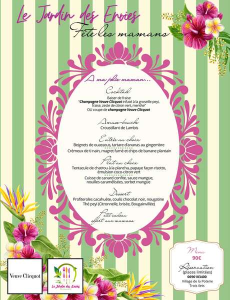 Menu de la Fête des Mères (Le Jardin des Envies)