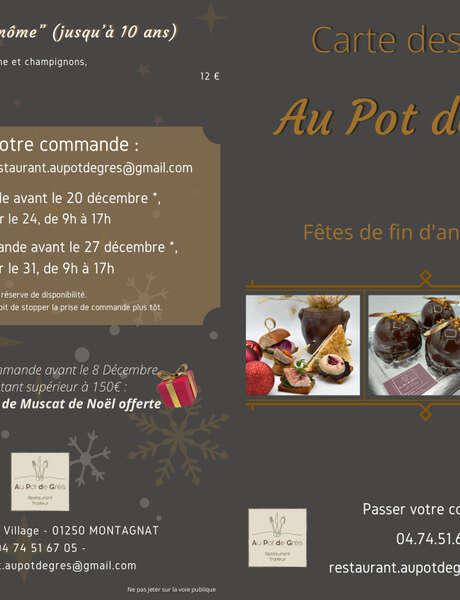 Carte des fêtes à emporter