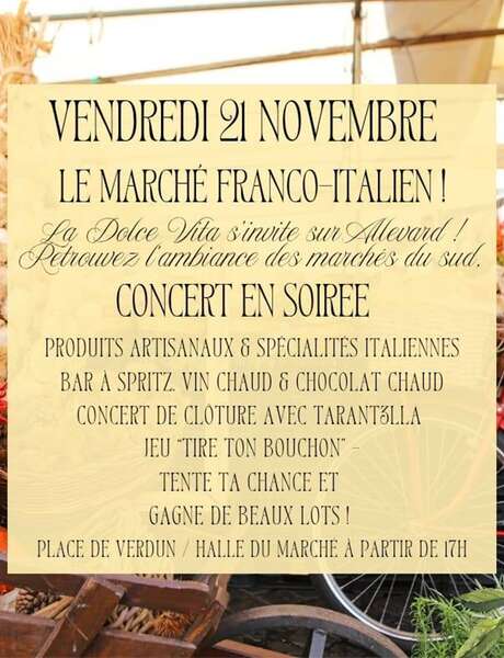 Marché Franco-Italien &concert de clôture -Les journées italiennes dans le pays d'Allevard