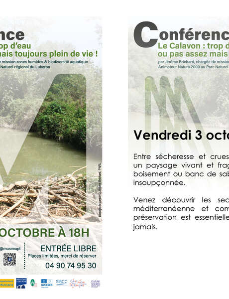 Conférence "Le Calavon : trop d'eau ou pas assez mais toujours plein de vie!"