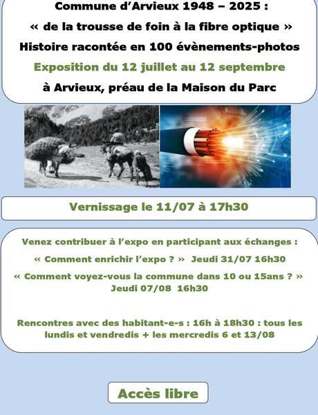 Commune d’Arvieux 1948 – 2025 : de la trousse de foin à la fibre optique Commune d’Arvieux 1948 – 2025 : de la trousse de foin à la fibre optique