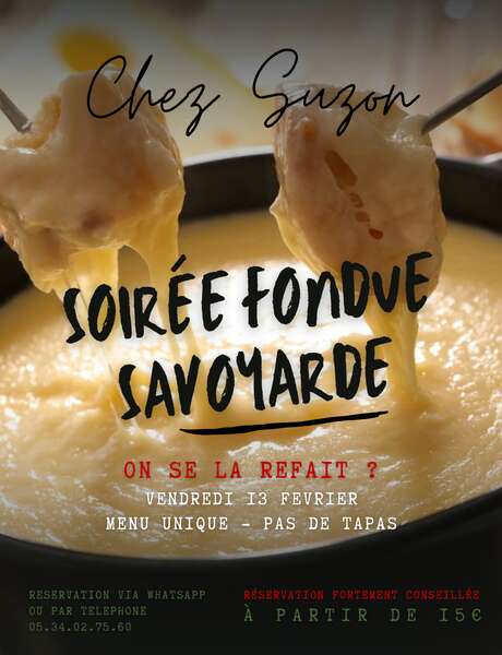 Soirée repas fondue savoyarde
