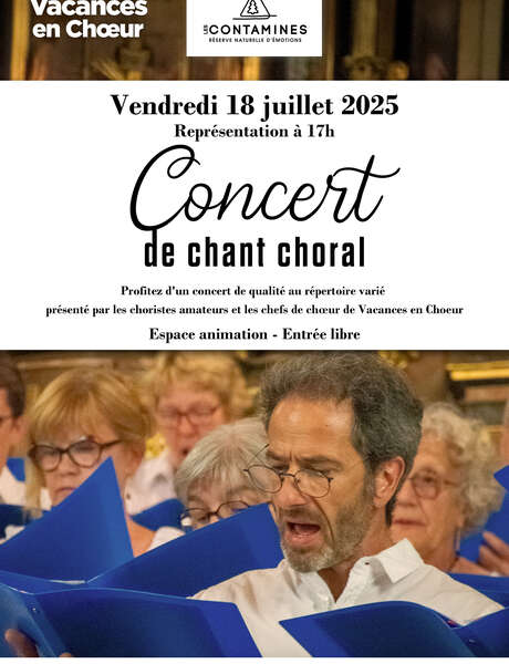 Concert de chant choral avec les choristes de Vacances en Choeur