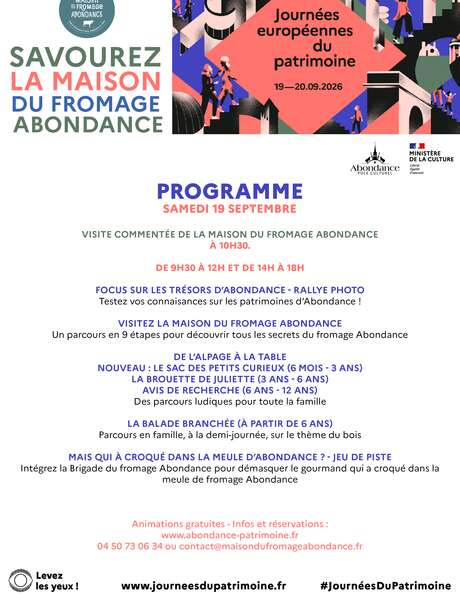 Journées Européennes du Patrimoine - Maison du Fromage Abondance