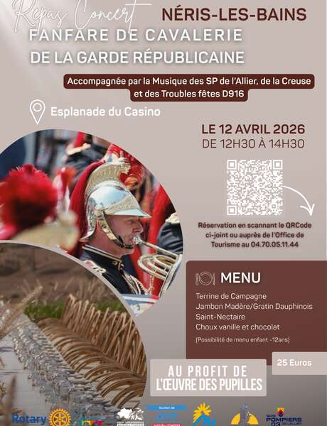 Repas concert : Fanfare de cavalerie de la Garde Républicaine