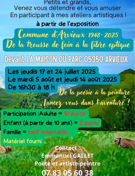 Atelier artistique autour de l'exposition Commune d'Arvieux  1948 – 2025