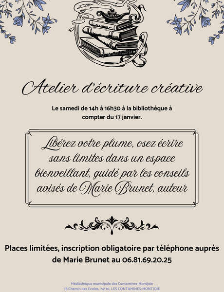 Atelier d'écriture créative à la médiathèque