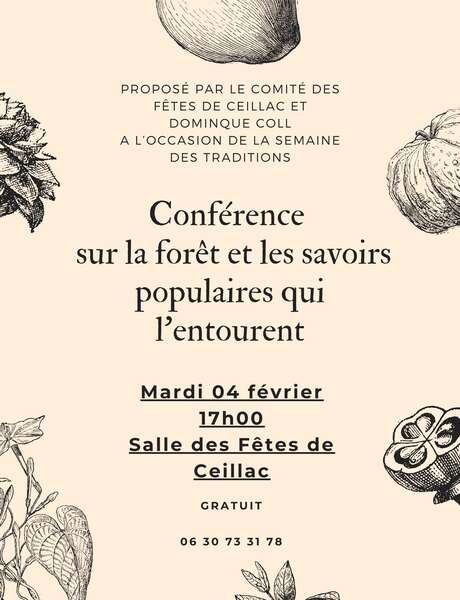 Conférence : La forêt et les savoirs populaires qui l'entourent