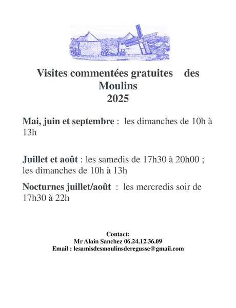 Guided tours of the Mill and the agricultural tools museum