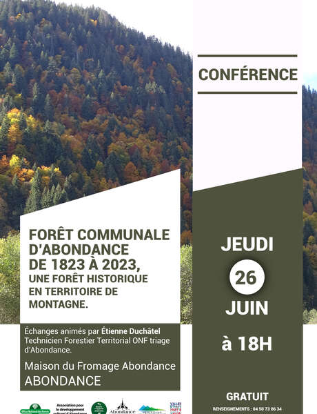Conférence « Forêt communale d’Abondance de 1823 à 2023, une forêt historique en territoire de montagne » par Etienne Duchâtel, technicien forestier territorial ONF triage d’Abondance Conférence « Forêt communale d’Abondance de 1823 à 2023, une forêt historique en territoire de montagne » par Etienne Duchâtel, technicien forestier territorial ONF triage d’Abondance