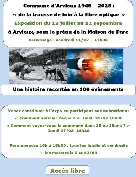 Conférence "Comment enrichir l'exposition Commune d'Arvieux" Conférence "Comment enrichir l'exposition Commune d'Arvieux"