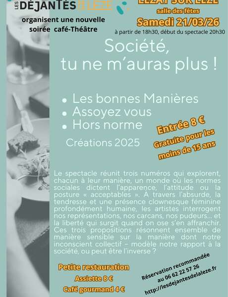 Café-théâtre "Société, tu ne m'auras plus !"