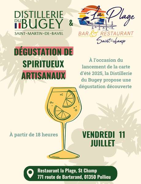 Dégustation de spiritueux artisanaux de la Distillerie du Bugey