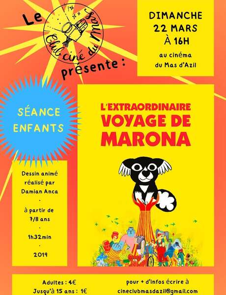 Ciné-jeune :  L'EXTRAORDINAIRE VOYAGE DE MARONA